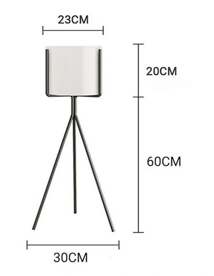 SOGA 80cm Tripod Flower Pot Plant Stand with White Flowerpot Holder Rack Indoor Display image 2