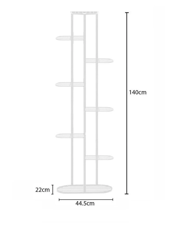 SOGA 2X 8 Tier 9 Pot White Plant Rack image 6