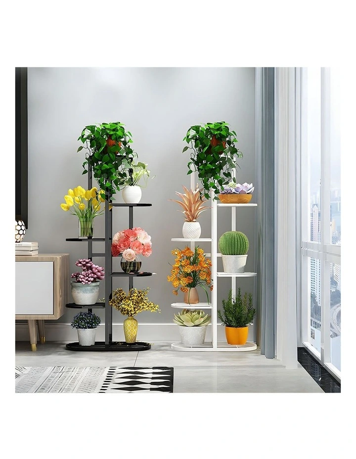 SOGA 2X 8 Tier 9 Pot White Plant Rack image 7