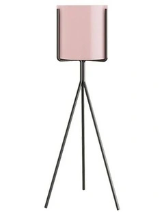 SOGA 70cm Tripod Flower Pot Plant Stand with Pink Flowerpot Holder Rack Indoor Display