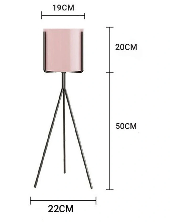 SOGA 70cm Tripod Flower Pot Plant Stand with Pink Flowerpot Holder Rack Indoor Display image 2