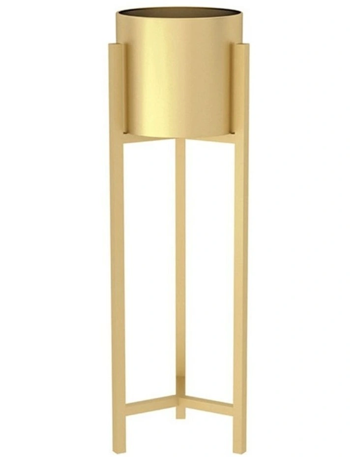 SOGA 90cm Gold Metal Plant Stand with Flower Pot Holder Corner Shelving Rack Indoor Display image 1