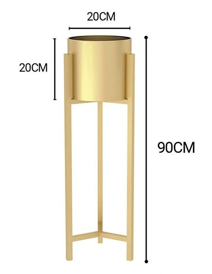 SOGA 90cm Gold Metal Plant Stand with Flower Pot Holder Corner Shelving Rack Indoor Display image 2