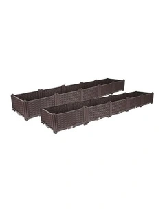 SOGA 2X 200cm Raised Plastic Garden Bed Planter