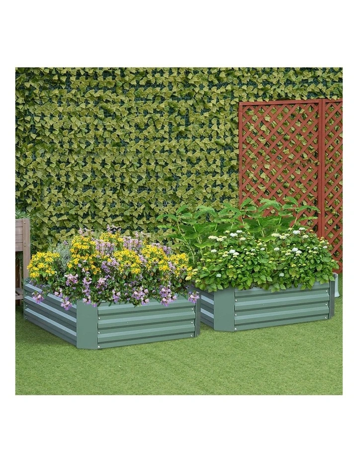 SOGA 2X 120X90cm Rectangle Galvanised Raised Garden Bed Vegetable Herb Flower Outdoor Planter Box image 2
