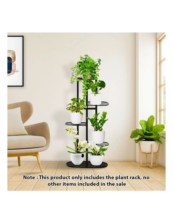 SOGA 2X 5 Tier 6 Pot Black Plant Rack image 2
