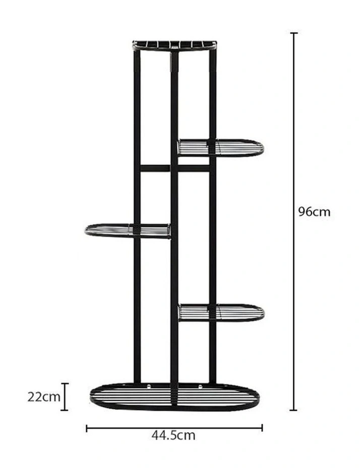 SOGA 2X 5 Tier 6 Pot Black Plant Rack image 5
