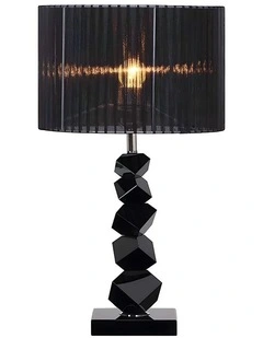 SOGA 55cm Black Table Lamp with Dark Shade