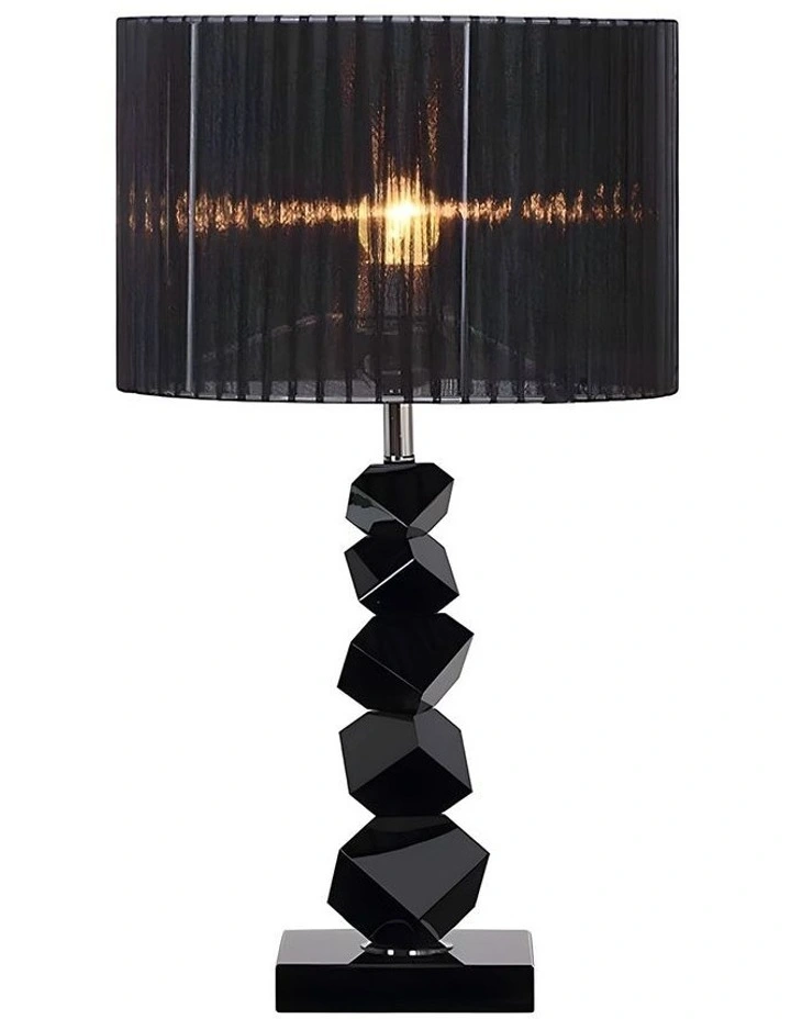 SOGA 55cm Black Table Lamp with Dark Shade image 1
