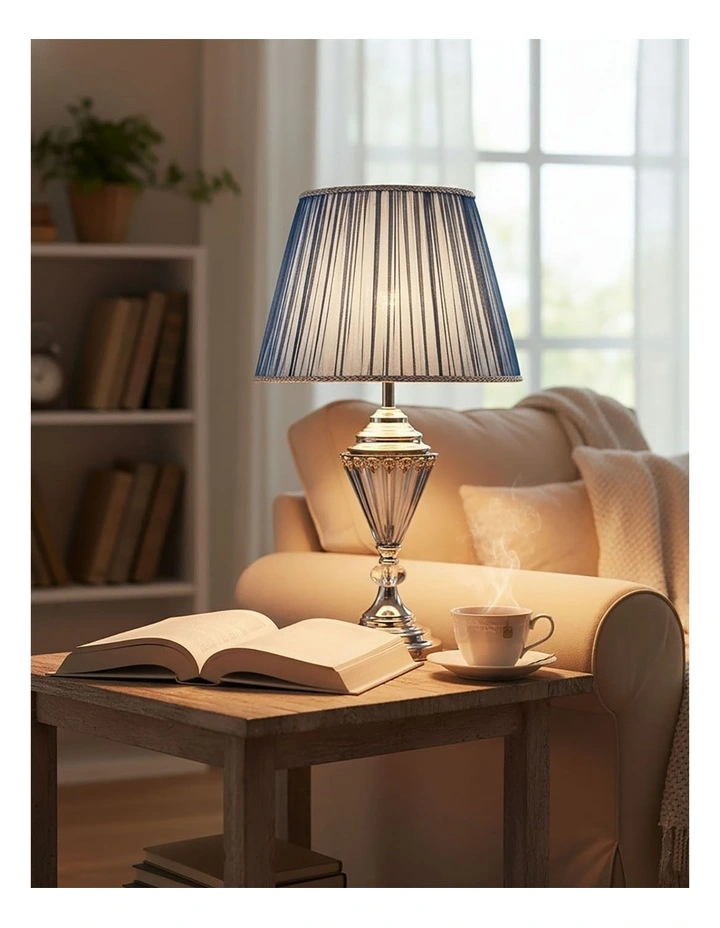 SOGA 2 Pack Warm White Elegant Table Lamps with Fabric Shades image 3