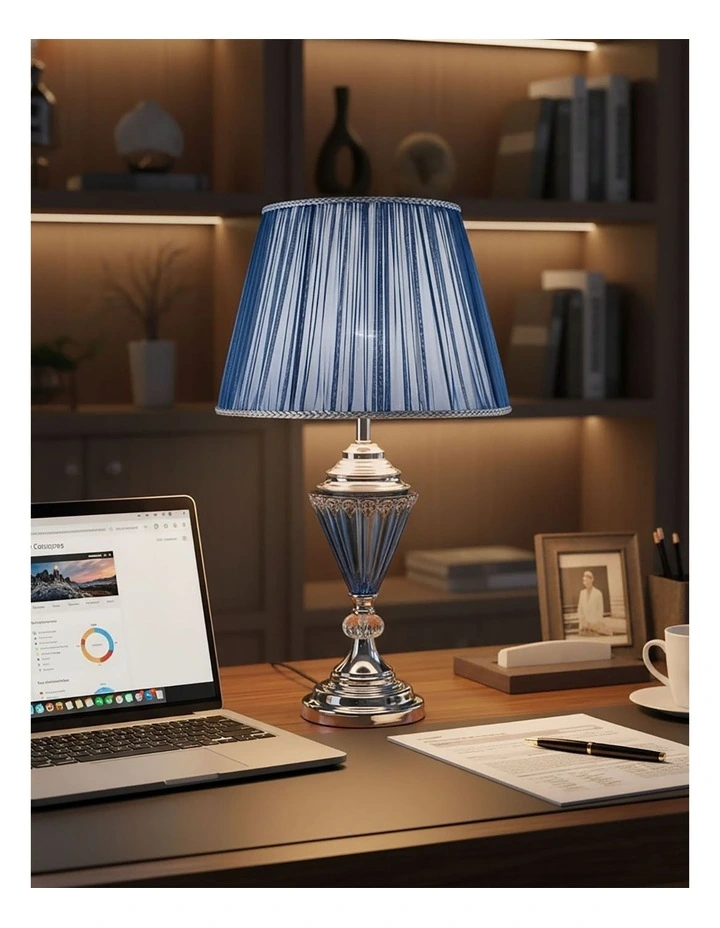 SOGA 2 Pack Warm White Elegant Table Lamps with Fabric Shades image 5