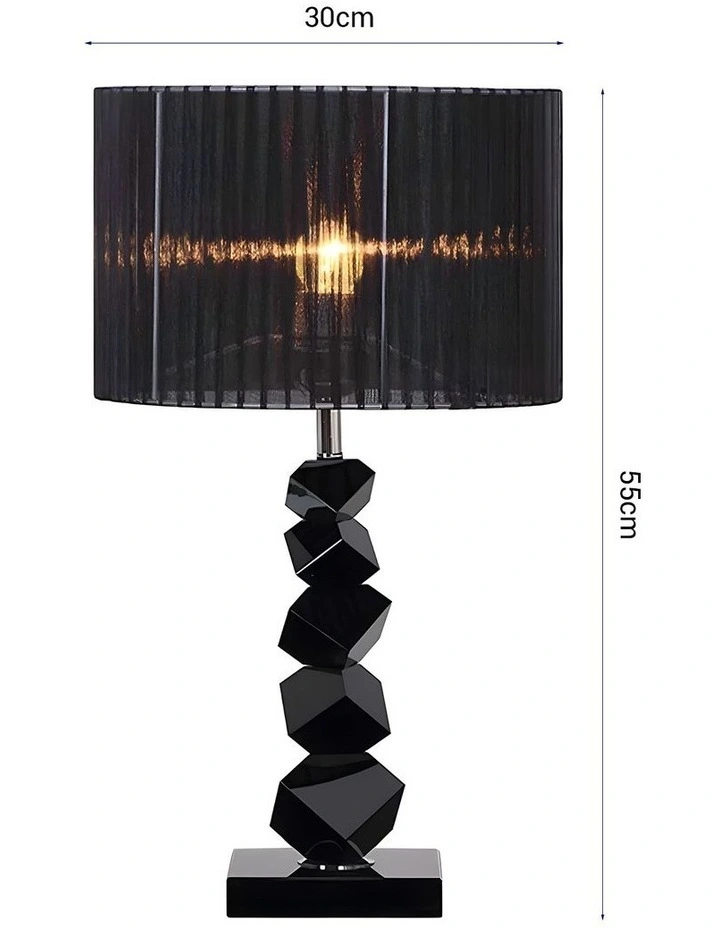 SOGA 2 Pack 55cm Black Table Lamps with Dark Shades image 6