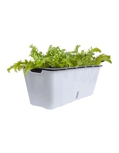 SOGA 50cm Large White Rectangular Flowerpot Vegetable Herb Flower Outdoor Plastic Box Garden Decor