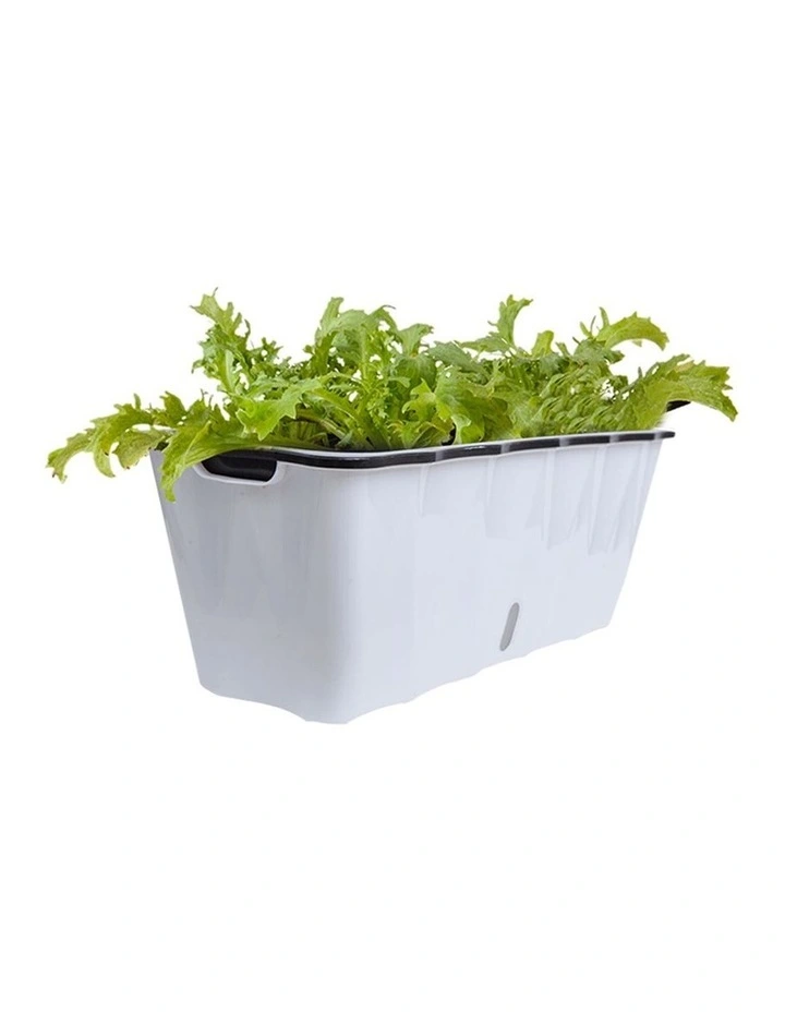 SOGA 50cm Large White Rectangular Flowerpot Vegetable Herb Flower Outdoor Plastic Box Garden Decor image 1