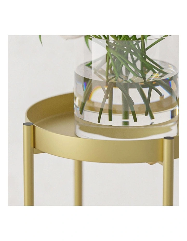 SOGA 4X 2 Layer 80cm Gold Metal Plant Stand Flower Pot Holder Corner Shelving Rack Indoor Display image 4