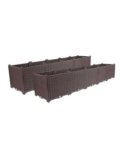 SOGA 2X 200cm Deep Raised Plastic Garden Bed Planter