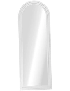 Oikiture Full Length Arch Mirror 165x60cm White Wood Wall Mounted Home Decor