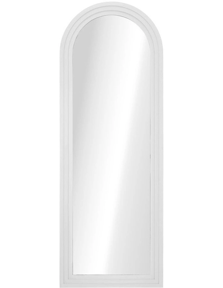 Oikiture Full Length Arch Mirror 165x60cm White Wood Wall Mounted Home Decor image 2