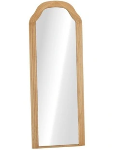 Oikiture Full Length Mirror Floor Makeup Mirrors 165x60cm Natural Wood Bedroom