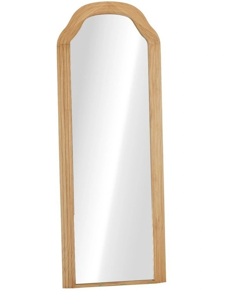 Oikiture Full Length Mirror Floor Makeup Mirrors 165x60cm Natural Wood Bedroom image 1