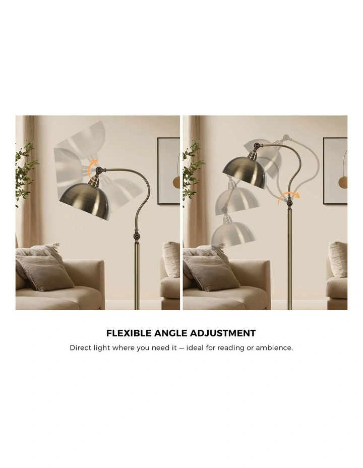 Oikiture Floor Lamps Standing Lamp Metal Frame Bronze-finish image 5