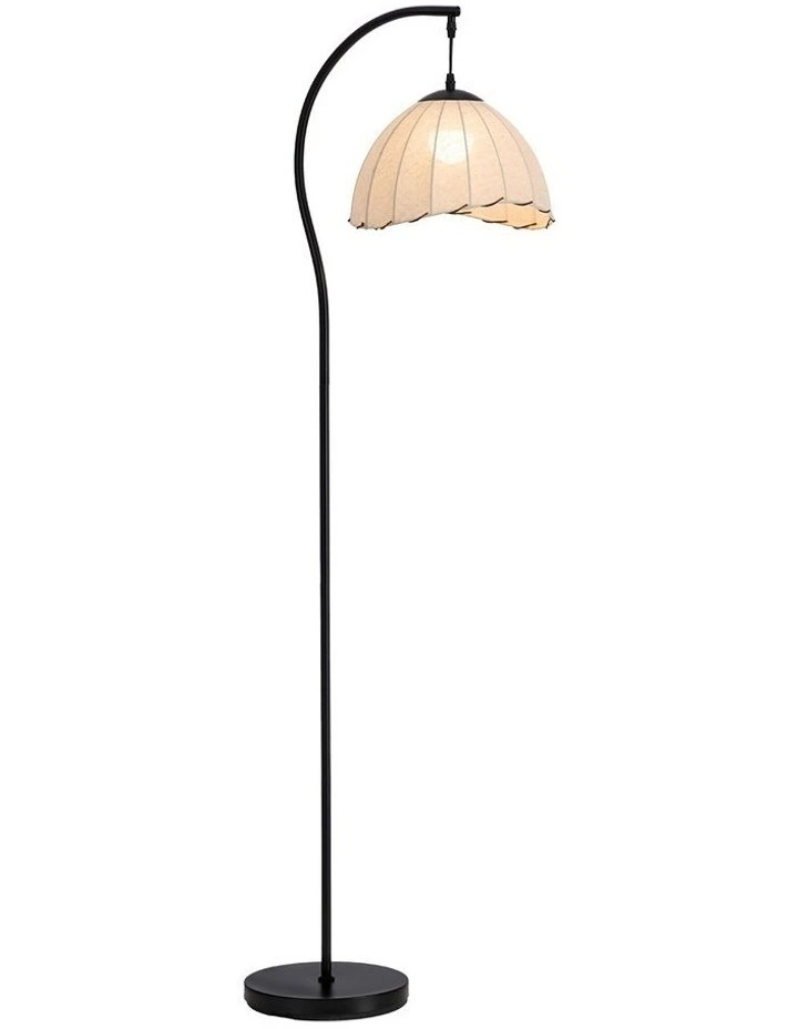 Oikiture Retro Floor Lamps Standing Lamp Fabric Shape Metal Frame image 1