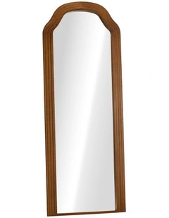 Oikiture Full Length Mirror Floor Makeup Mirrors 165x60cm Walnut Wood Bedroom