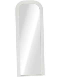 Oikiture Full Length Arch Mirror 165x60cm White Wood Top Rounded Corner Bedroom