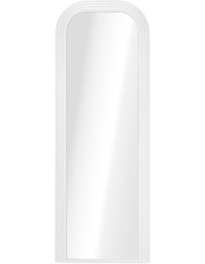 Oikiture Full Length Arch Mirror 165x60cm White Wood Top Rounded Corner Bedroom image 2