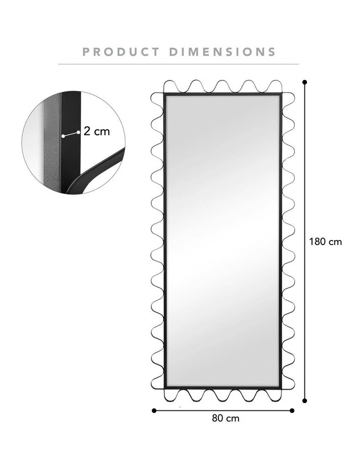 Cooper & Co. Aria Wavey 180cm Floor Length Mirror Black image 3