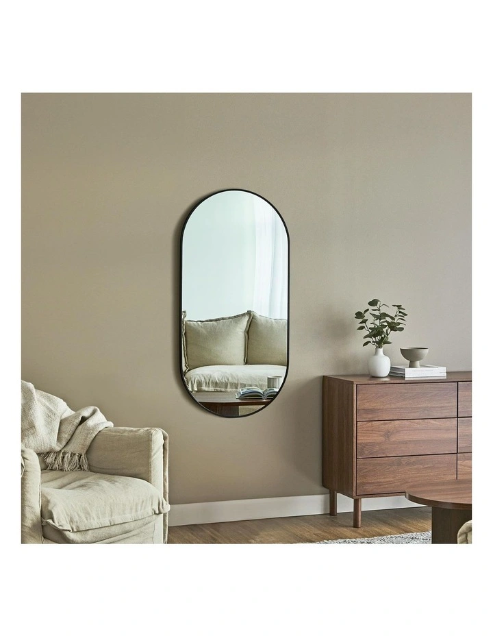 Cooper & Co. Zoe 120cm Oval Aluminium Mirror Black image 3