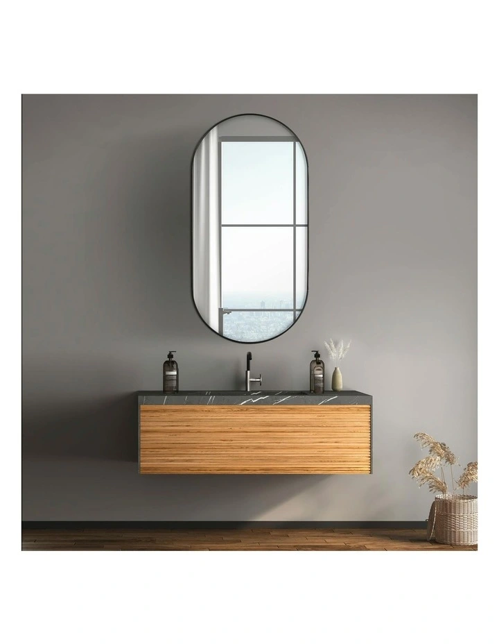 Cooper & Co. Zoe 120cm Oval Aluminium Mirror Black image 4