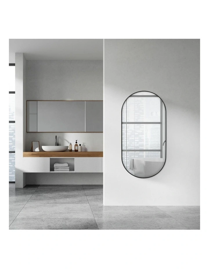 Cooper & Co. Zoe 120cm Oval Aluminium Mirror Black image 5