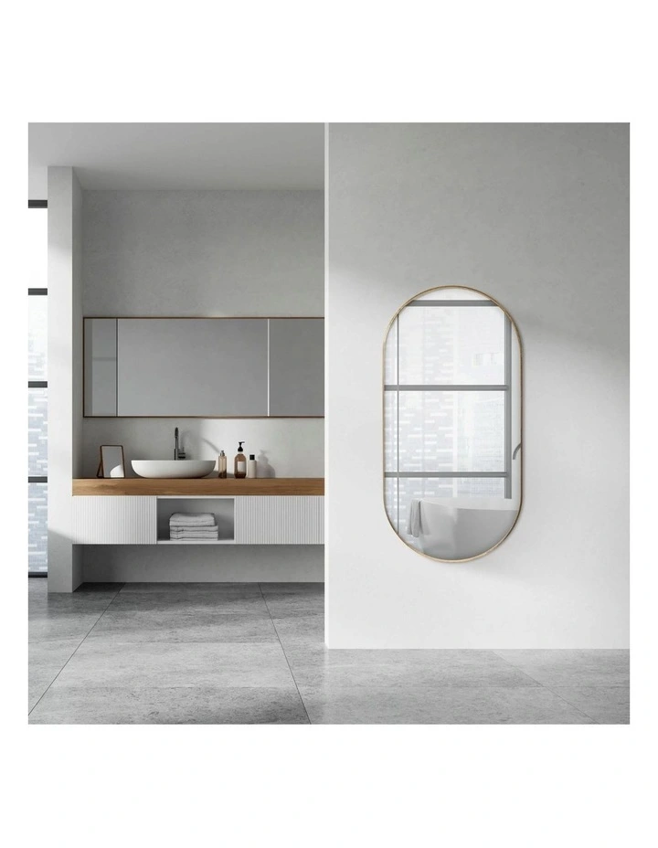 Zoe 120cm Oval Aluminium Mirror Gold image 3