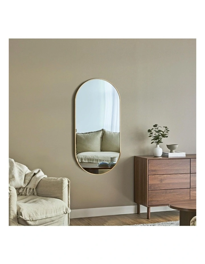 Zoe 120cm Oval Aluminium Mirror Gold image 4