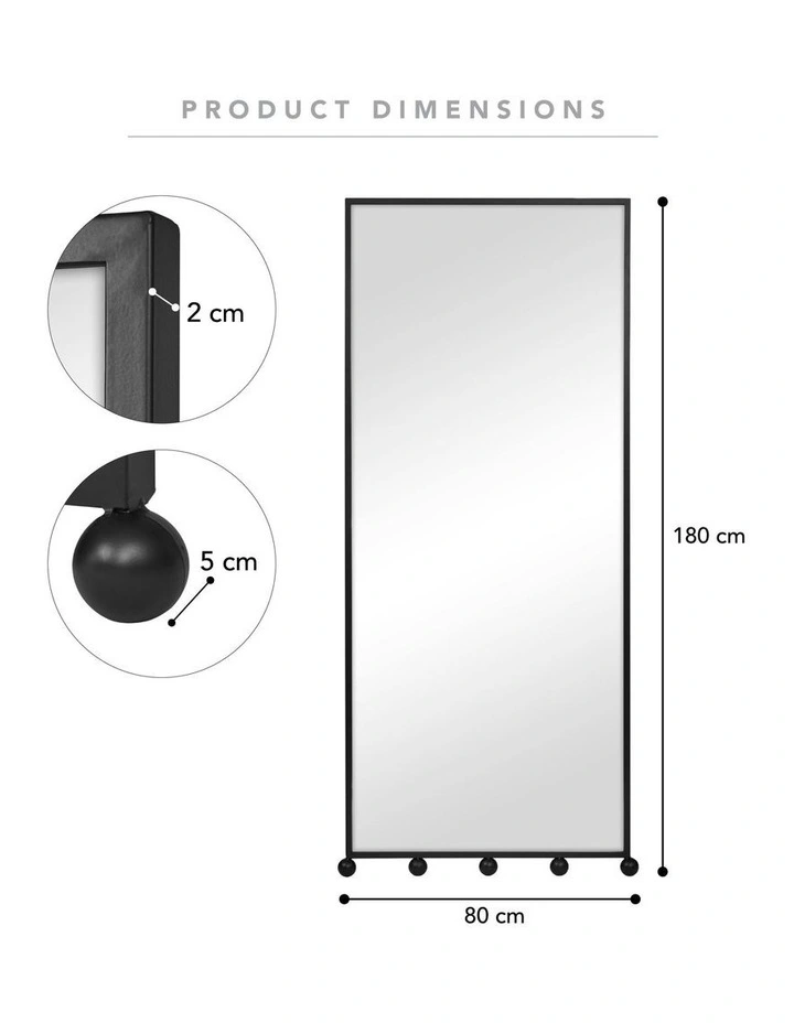 Cooper & Co. Orbit Sphere 180cm Floor Length Mirror Black image 3
