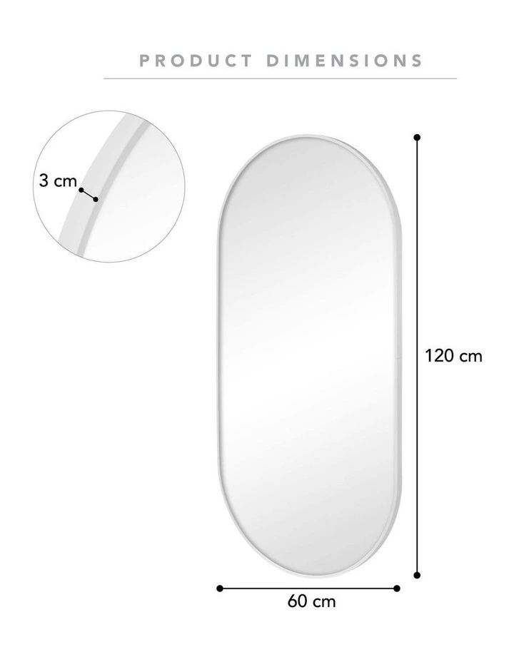 Cooper & Co. Zoe 120cm Oval Aluminium Mirror White image 2