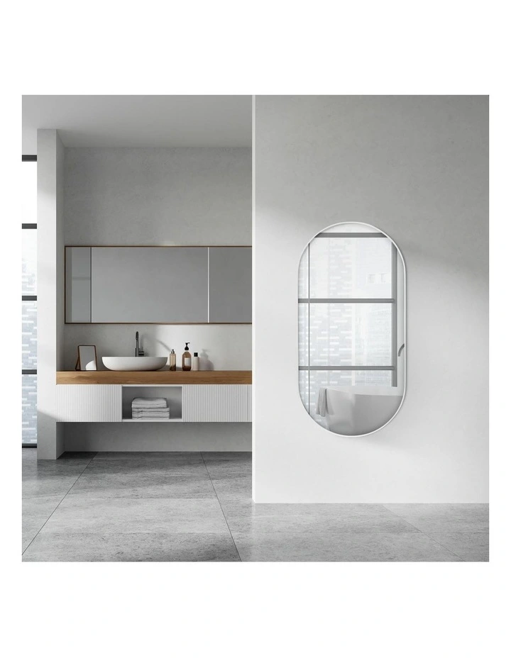 Cooper & Co. Zoe 120cm Oval Aluminium Mirror White image 6
