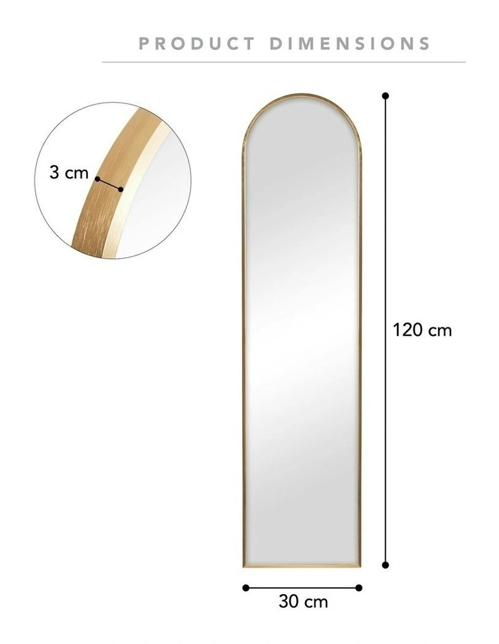 Cooper & Co. Cindy 120cm Arched Leaning Wall Mirror Gold image 3