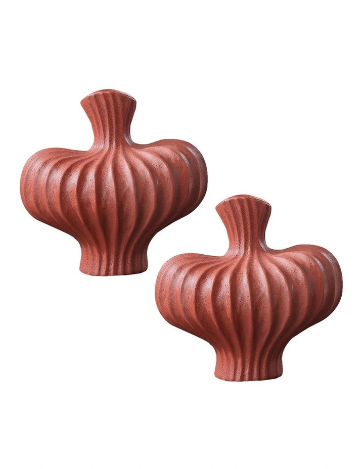SOGA 2 Pack 24cm White Decorative Ceramic Vases image 1