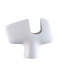 SOGA 35cm White Curved Sculptural Ceramic Vase