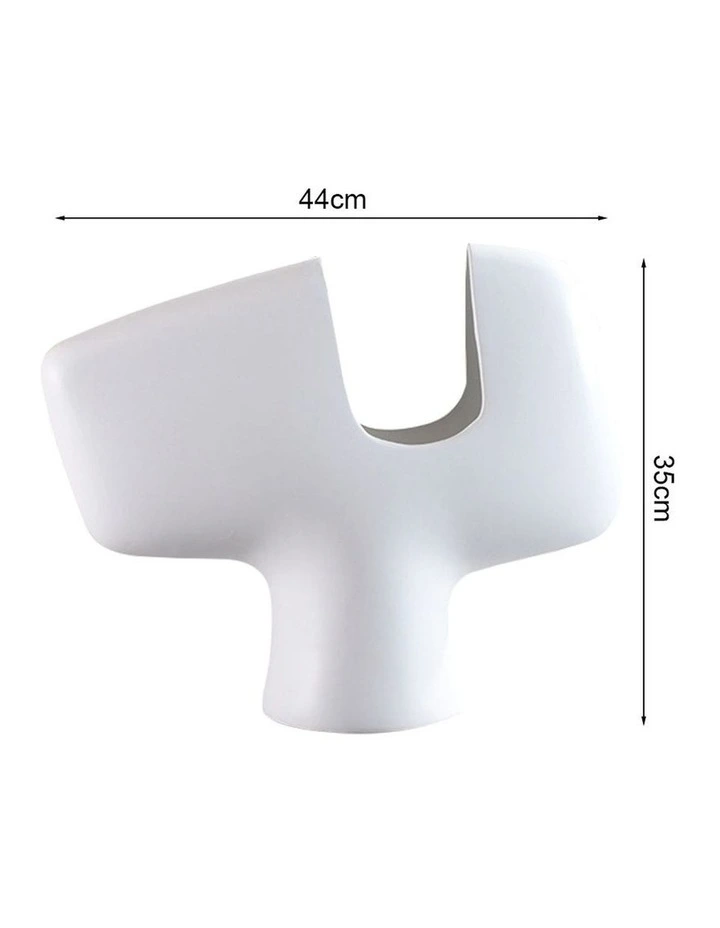 SOGA 35cm White Curved Sculptural Ceramic Vase image 5