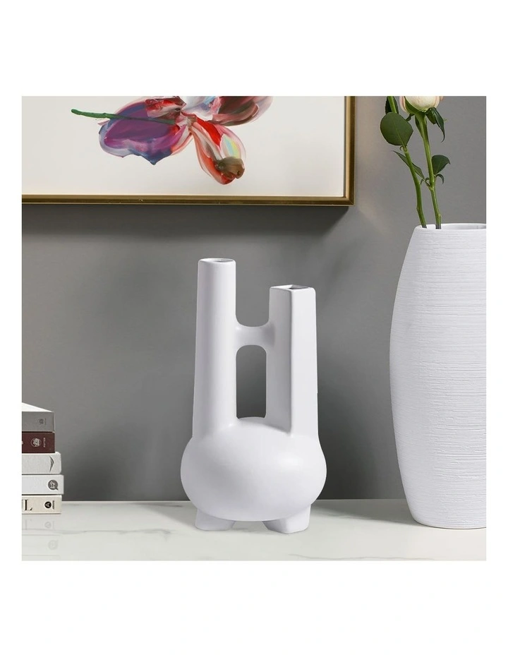 SOGA 2 Pack Double-Tube Geometric Decorative Vases image 2