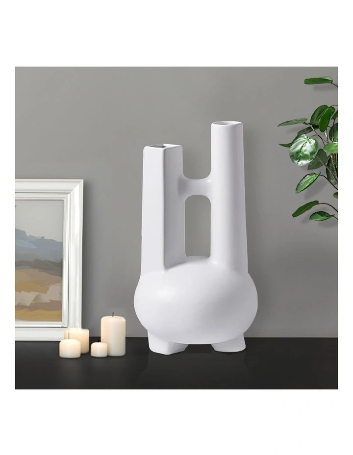 SOGA 2 Pack Double-Tube Geometric Decorative Vases image 3