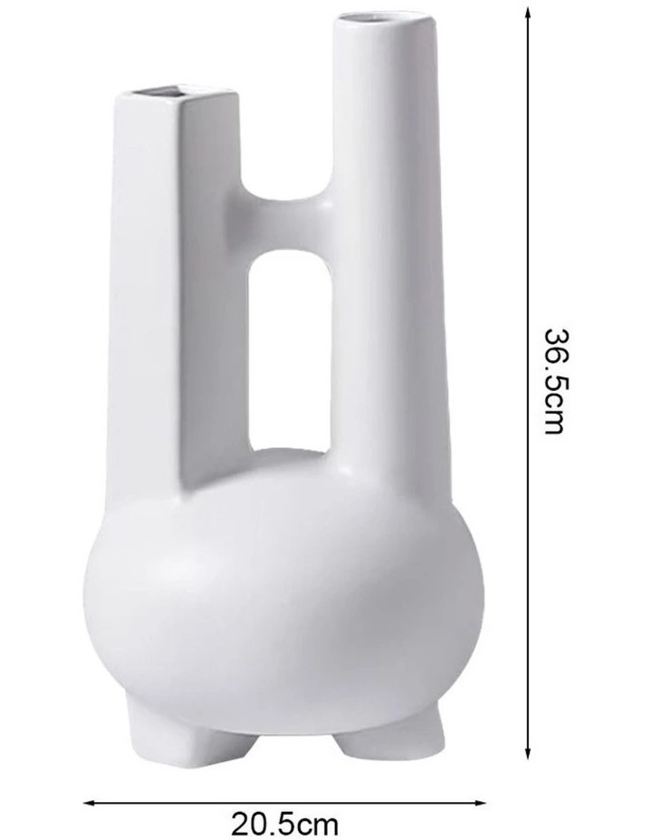 SOGA 2 Pack Double-Tube Geometric Decorative Vases image 5