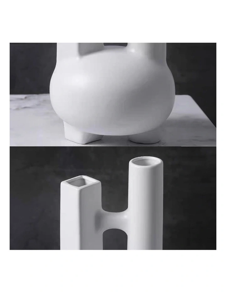 SOGA 2 Pack Double-Tube Geometric Decorative Vases image 6