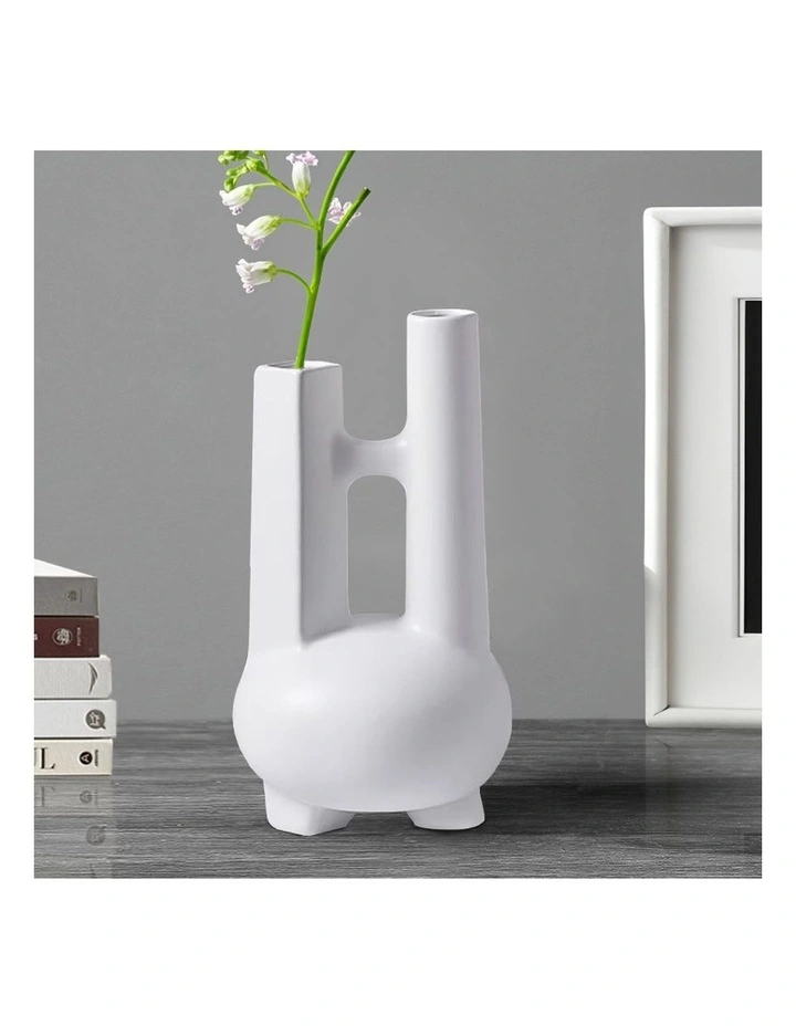 SOGA 2 Pack Double-Tube Geometric Decorative Vases image 7