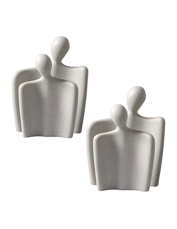 SOGA 2X Ornament Set of 2 Abstract Human Figurine Sculptures Minimalist Modern Art Statues for Home image 1