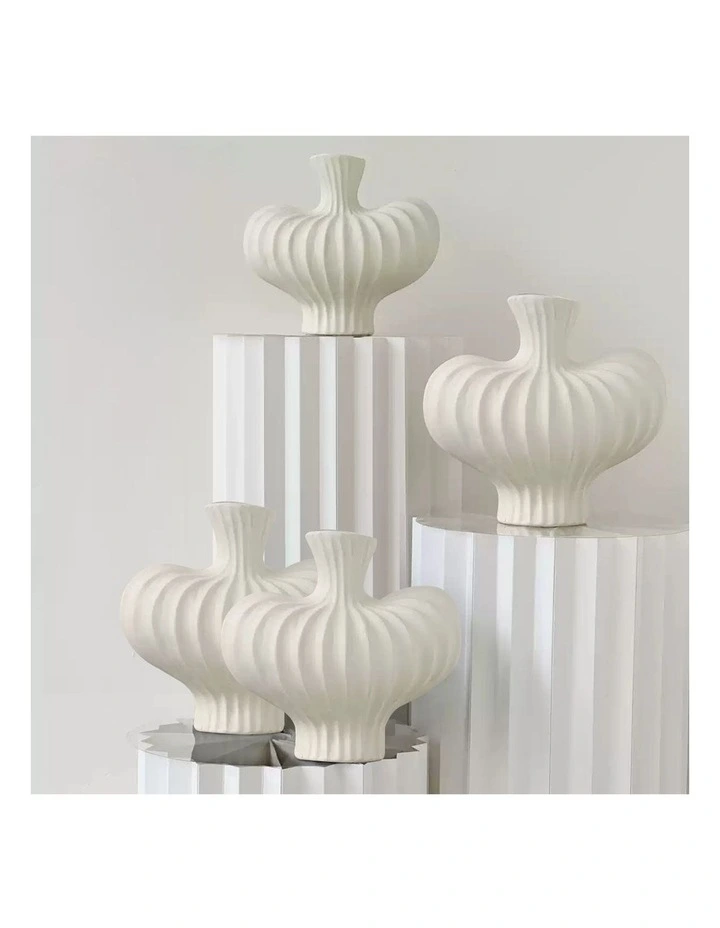 SOGA 2 Pack 24cm Matte White Ceramic Vases image 3