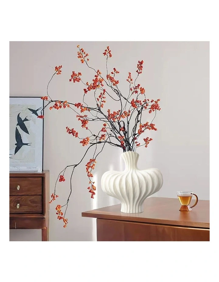 SOGA 2 Pack 24cm Matte White Ceramic Vases image 4
